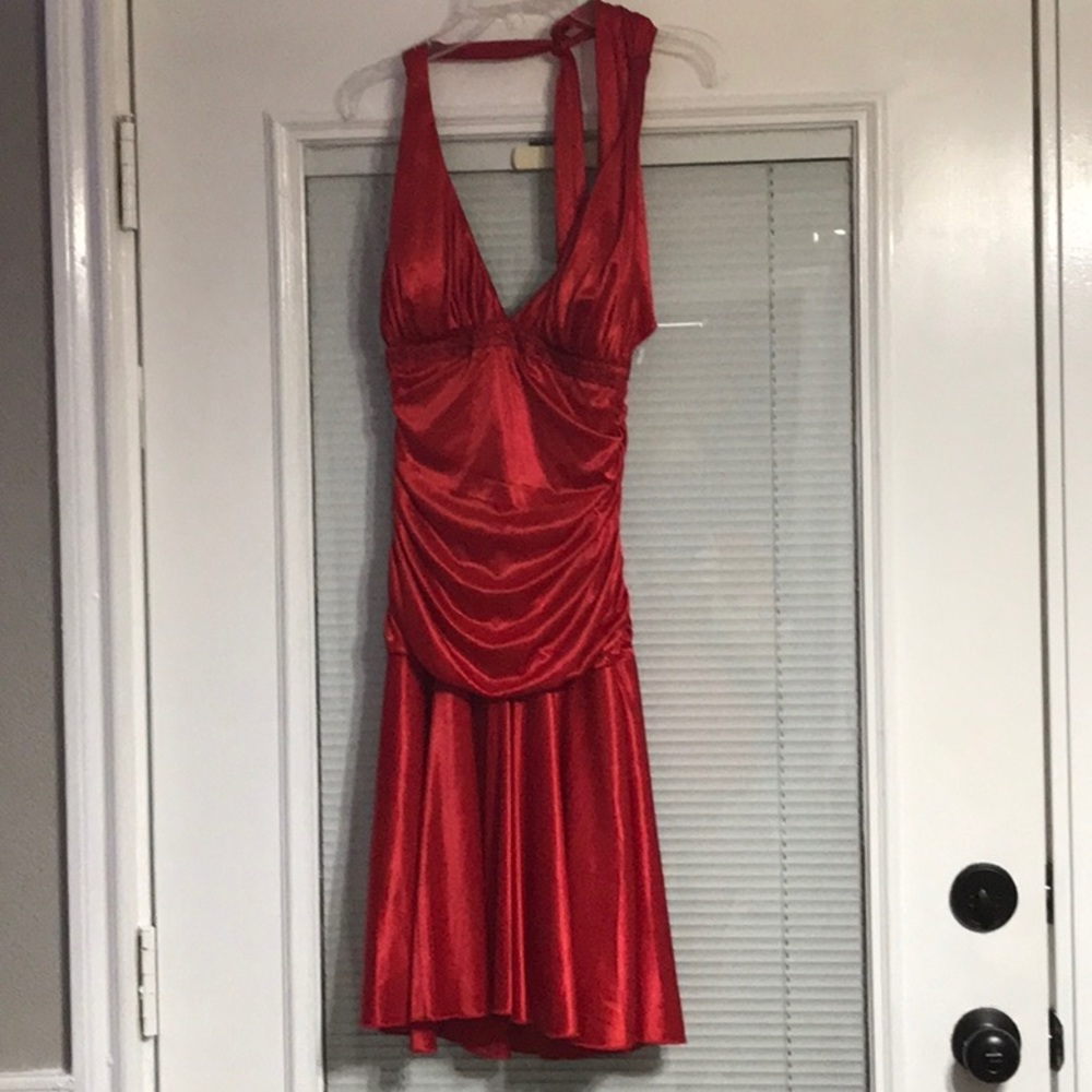 Red junior cocktail dress